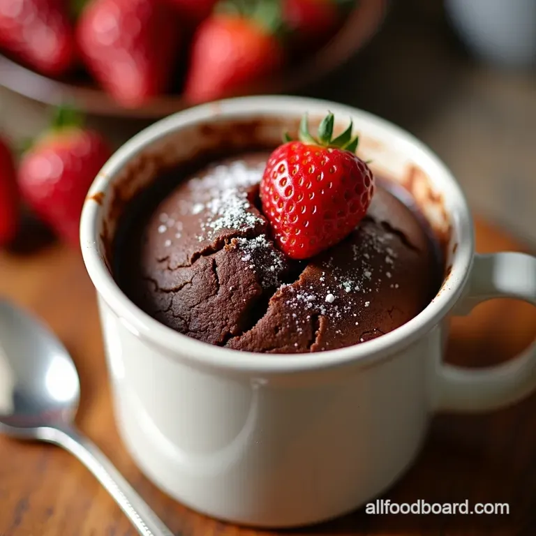 The NoFuss Fudgy Volcano Ultimate 5Minute Microwave Chocolate Lava Mug Cake for One presentation