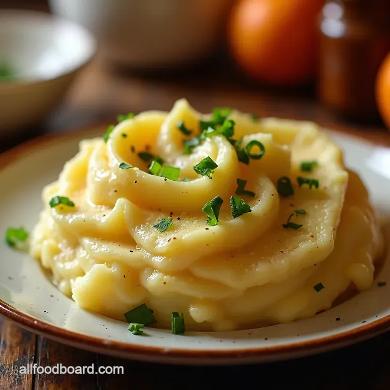 The SpotOn Silky Roasted Garlic Mashed Potatoes presentation