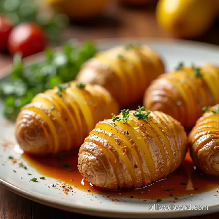 The Swede Success Perfectly Sliced and Crispy Hasselback Potatoes presentation