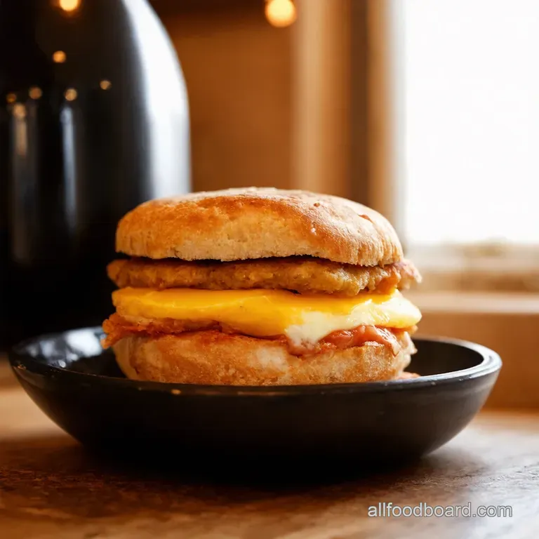 The Ultimate Air Fryer Breakfast Sandwich presentation