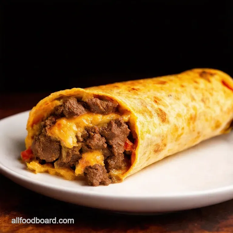 The Ultimate Beefy Melt Burrito Fiesta in a Fold presentation