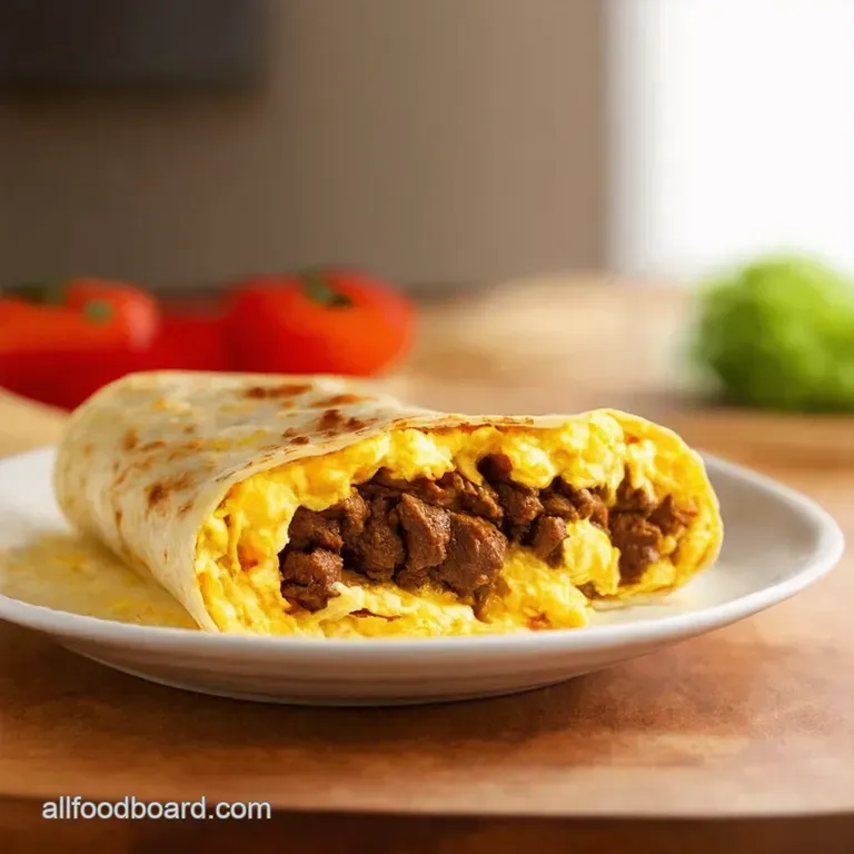 The Ultimate Breakfast Beef Burrito Rise and Shine presentation