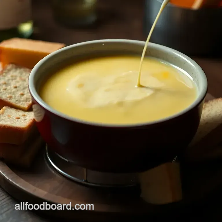 The Ultimate Cheesy Fondue: A Crowd-Pleasing Classic (with a Kick!) presentation