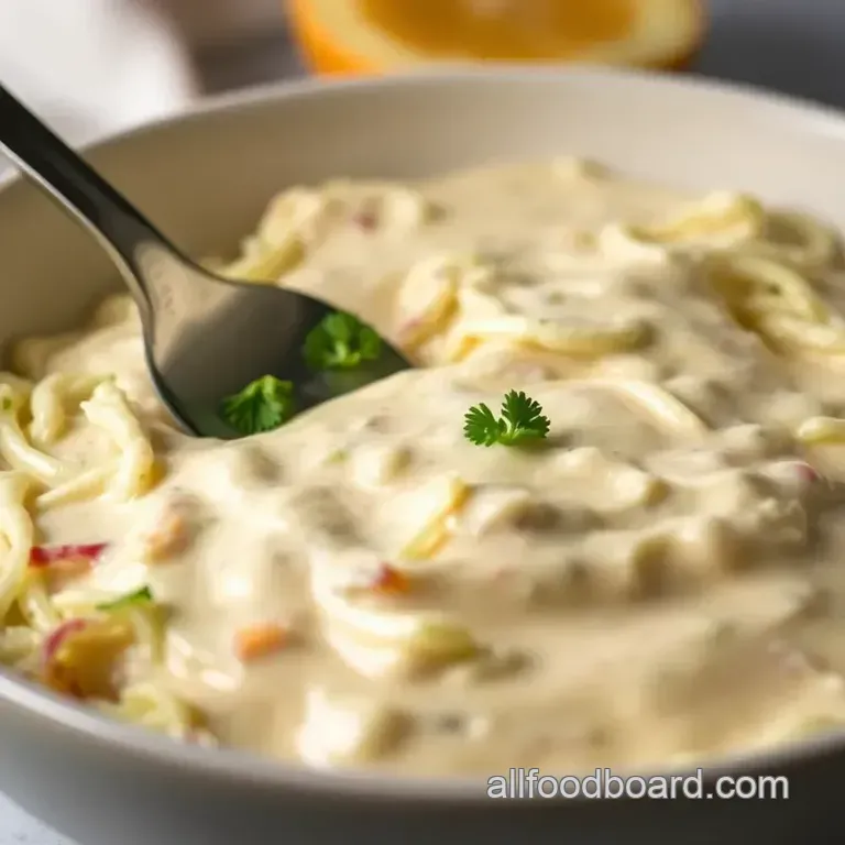 The Ultimate Creamy (and Zingy!) Coleslaw Dressing presentation
