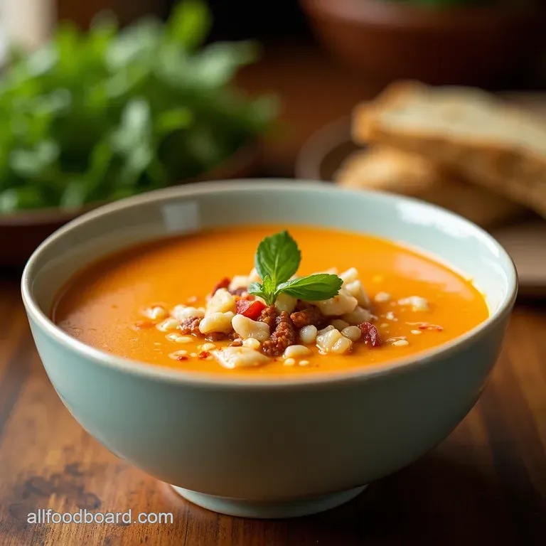 Tom Kha Gai Spicy Thai Coconut Soup with Chicken presentation