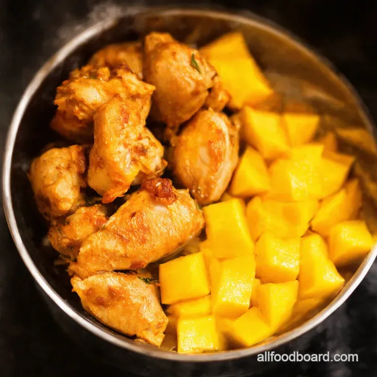 Tropical Chicken Bowls with Mango Salsa Coconut Rice presentation