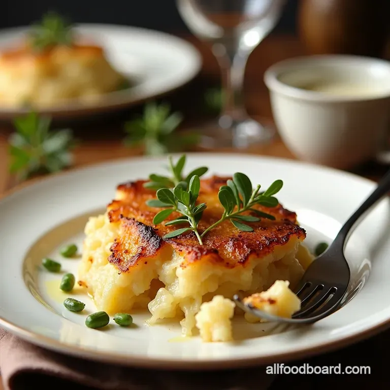 Truffled Toasted Hazelnut Potato Gratin with Rosemary Crème Fraîche