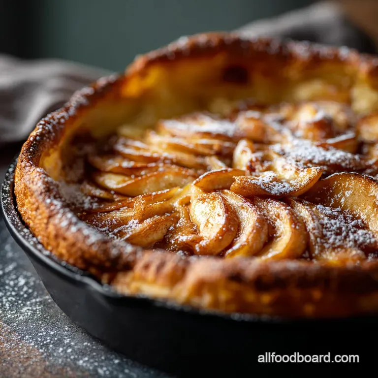 Caramelised Apple Cinnamon Dutch Baby Pancake Showstopper presentation