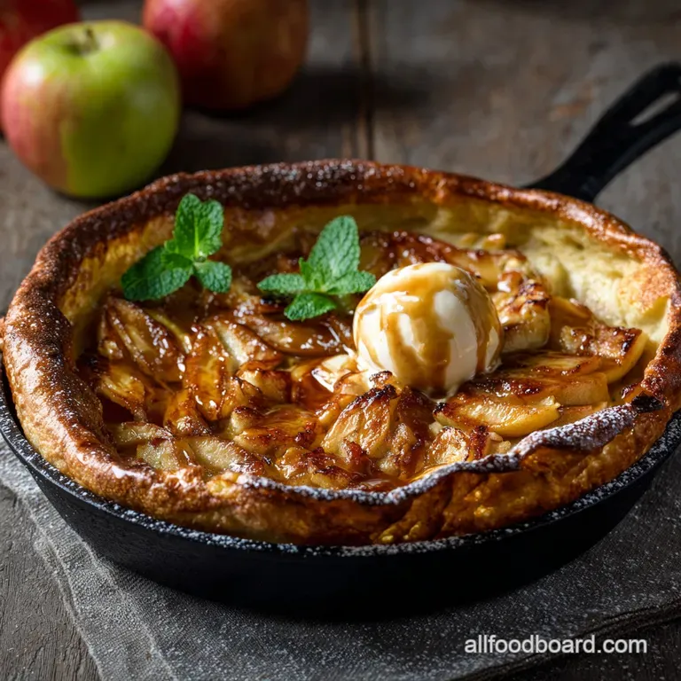 Caramelised Apple Cinnamon Dutch Baby Pancake Showstopper