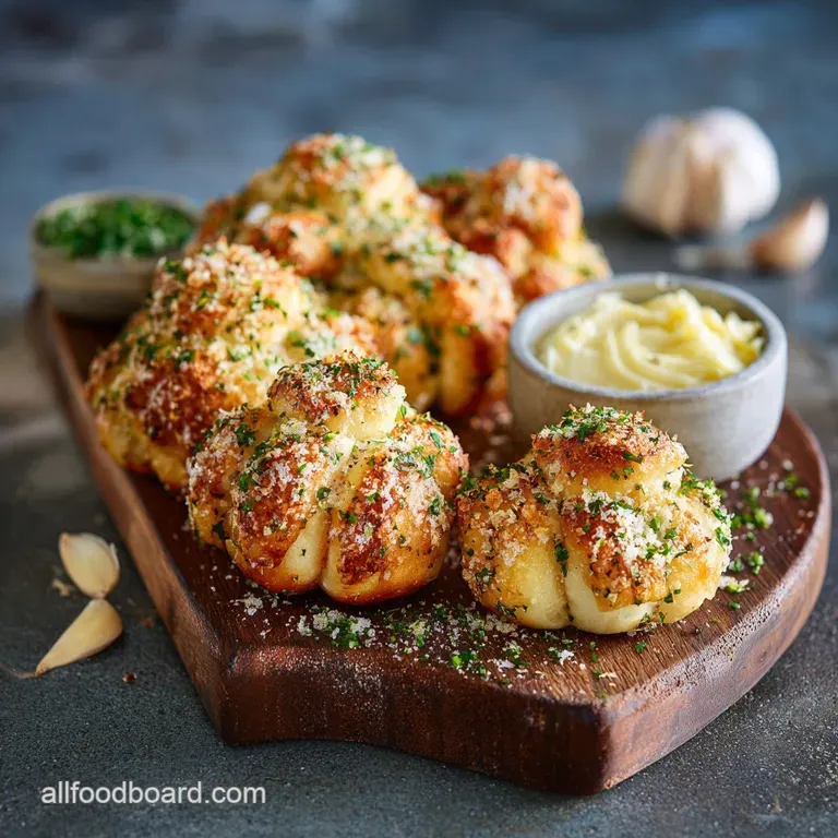 The Ultimate Takeaway Treat Cheesy Garlic Knots with Parmesan Dipping Butter presentation