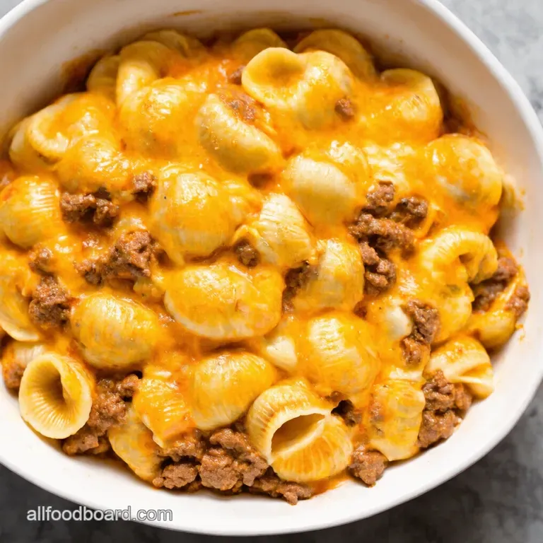 Ultimate Cheesy Ground Beef and Shells