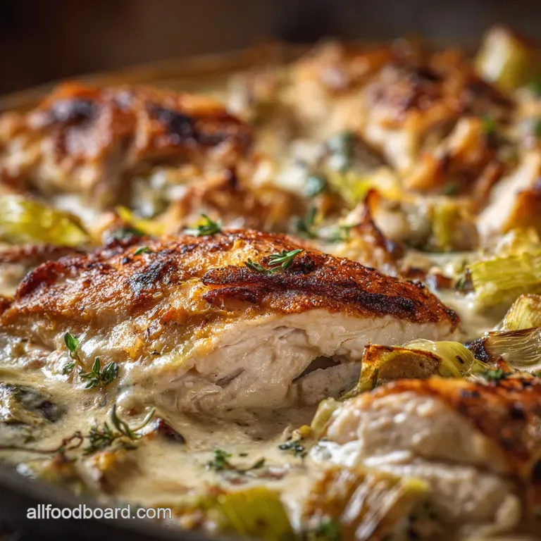 Casserole: the Ultimate Sunday Chicken Leek and Hambleton Bake presentation