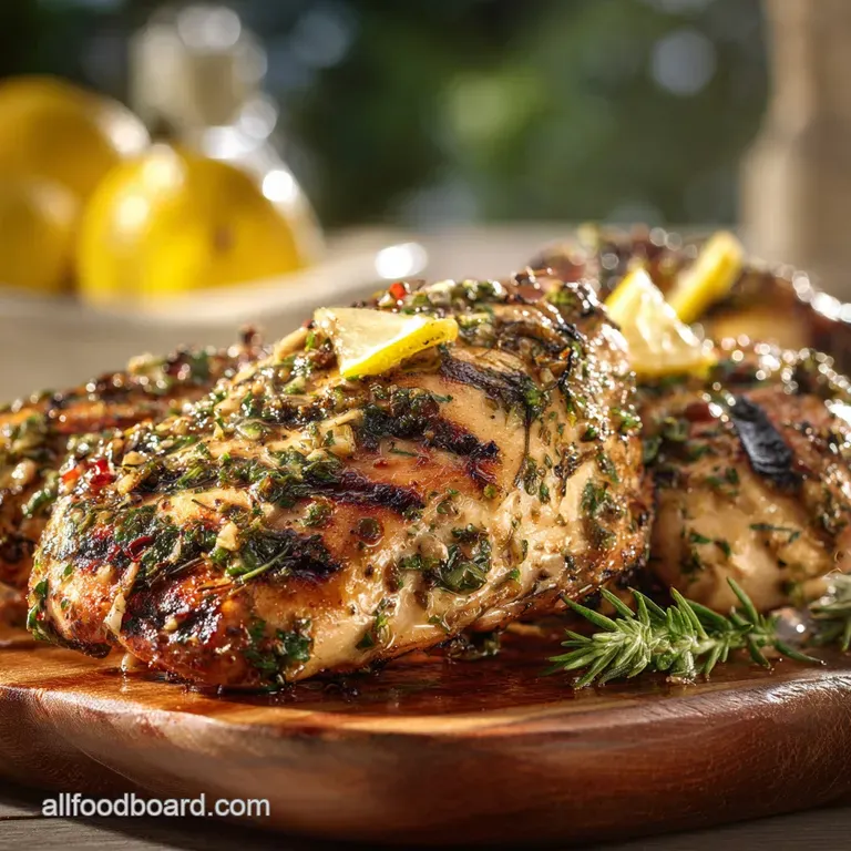 The Glorious Grilling Co Ultimate Lemon Garlic and Herb Chicken Marinade