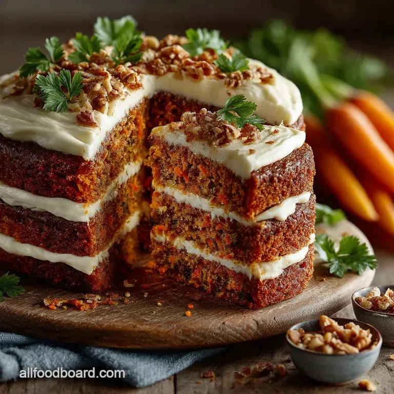 The Ultimate Spiced Carrot Cake with Silky Cream Cheese Frosting presentation
