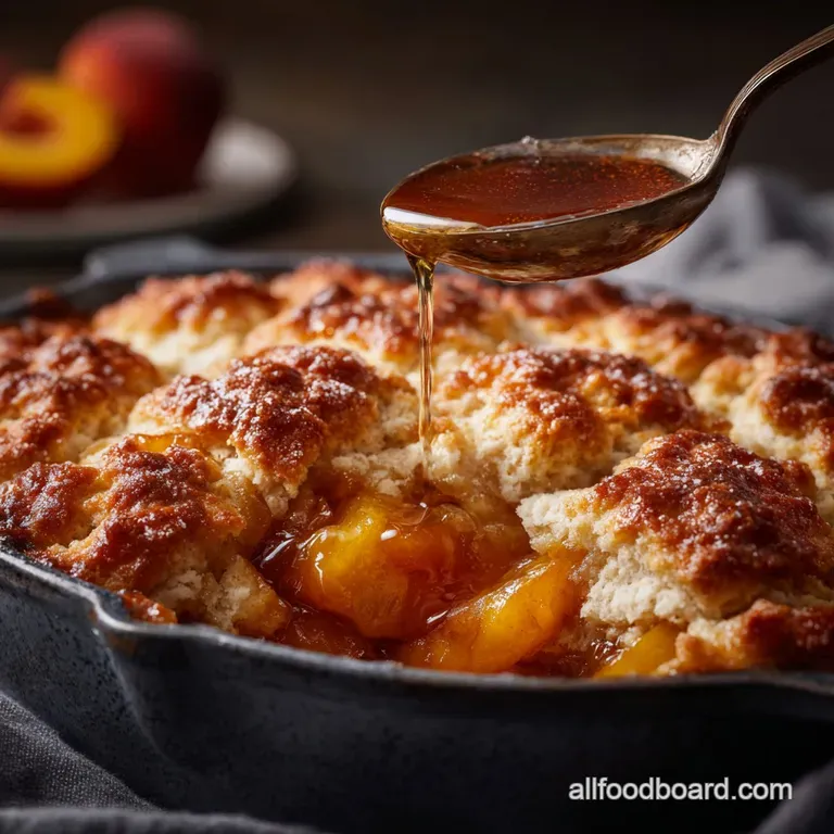 Peach Cobbler the Ultimate Summer Recipe with a Flaky Buttermilk Topping presentation