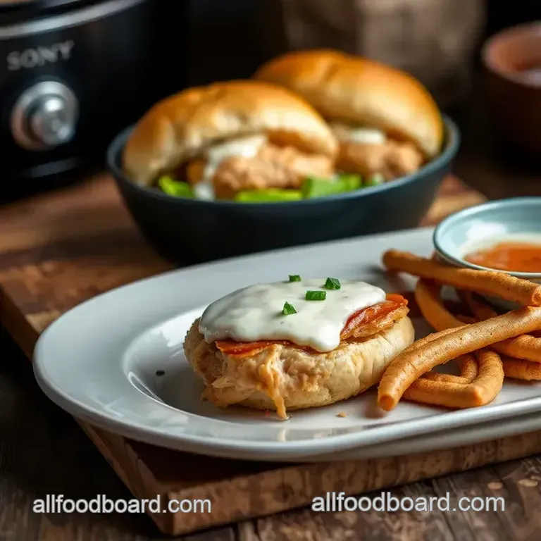Slow Cooker Chicken Sandwiches with Ranch Flavor presentation