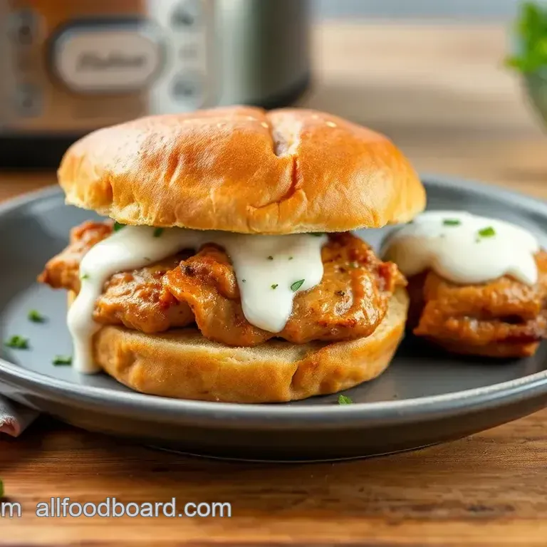 Slow Cooker Chicken Sandwiches with Ranch Flavor