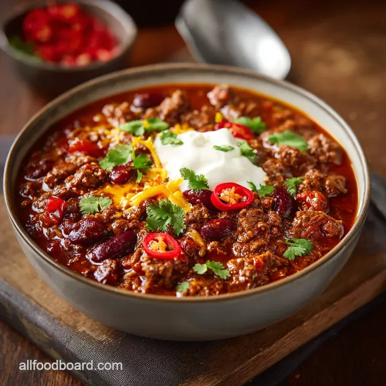 The Ultimate Slowsimmered Smokehouse Chili Con Carne presentation