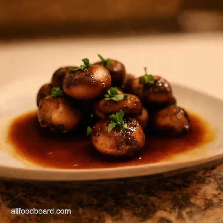 Umami Burst Glazed Mushrooms with Soy and Ginger presentation