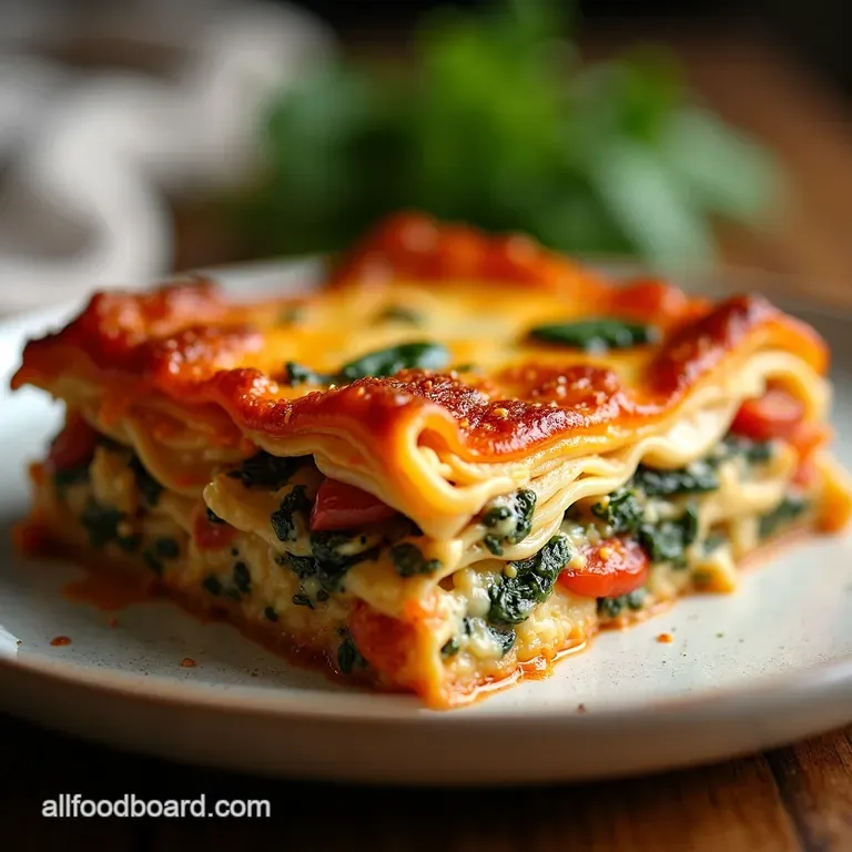 Vegetable Lasagna with Creamy Cashew Ricotta presentation