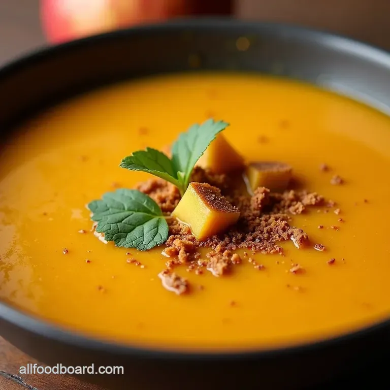 Velvet Pumpkin Spiced Apple Soup with Toasted Pepitas