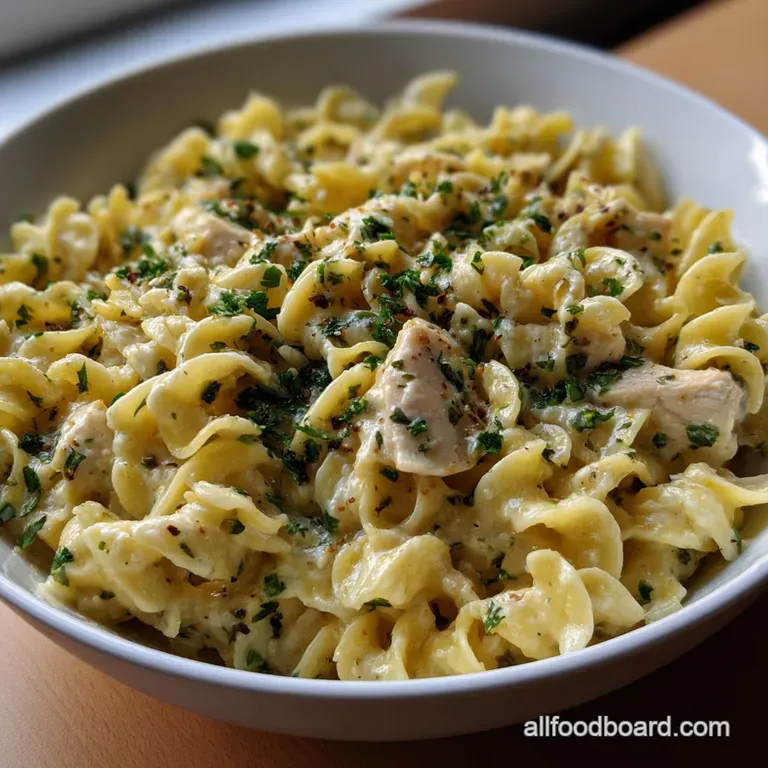 Chicken and Egg Noodles: the Ultimate Creamy Version presentation