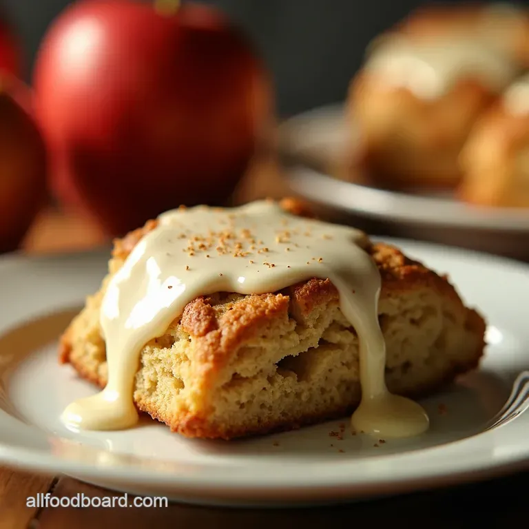 WarmSpiced Apple Scones with Sweet Vanilla Glaze presentation