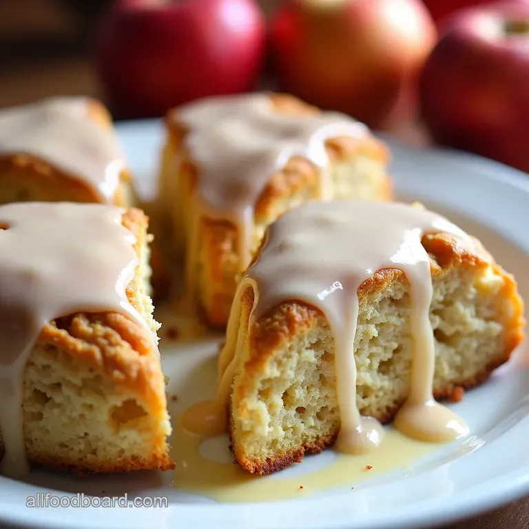 WarmSpiced Apple Scones with Sweet Vanilla Glaze