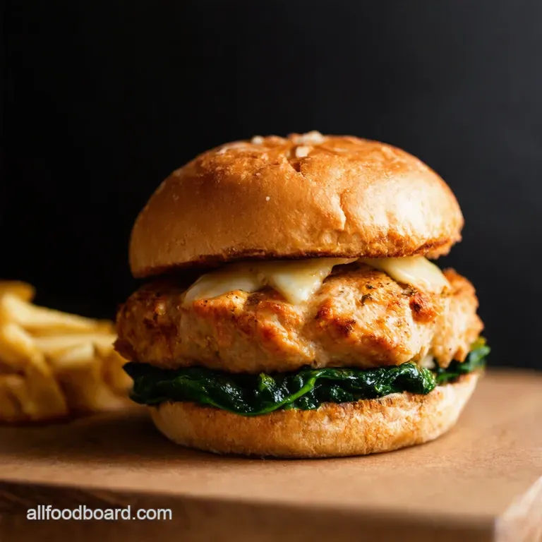 White Cheddar Spinach Stuffed Chicken Burgers A Flavor Explosion presentation