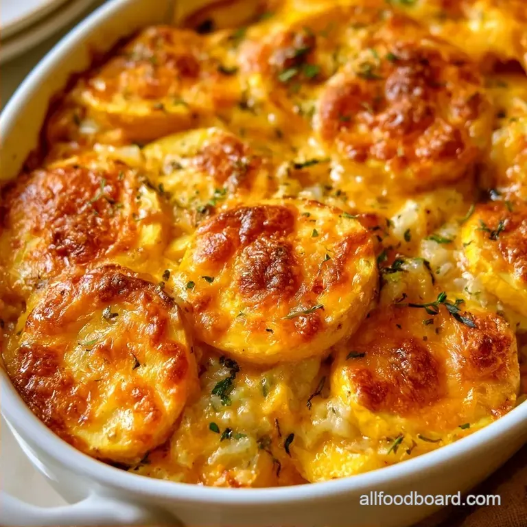 Yellow Squash Rice Gratin with Crispy Golden Crust