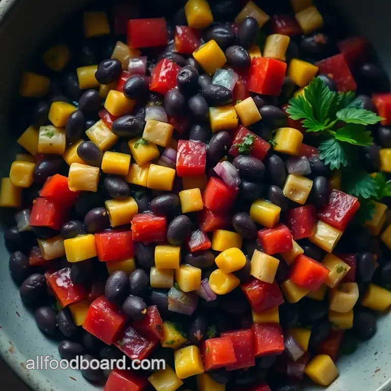 Zesty Black Bean and Corn Salsa presentation