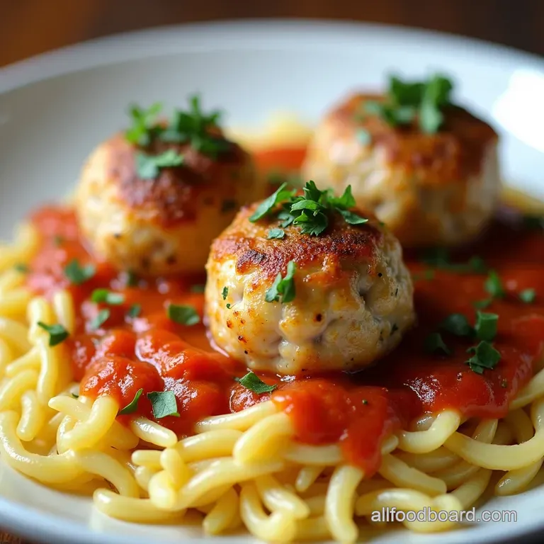 Zesty Greek Chicken Meatballs with Lemon Herb Orzo