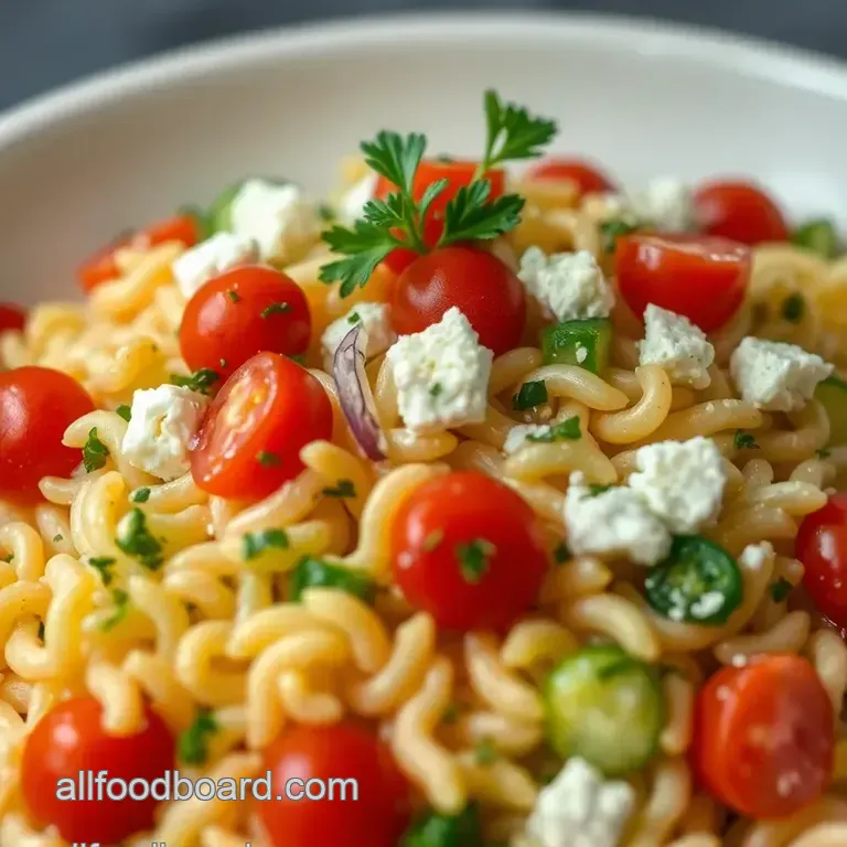 Zesty Lemon Herb Orzo Salad presentation