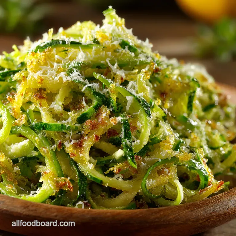 Zesty Lemon Parmesan Raw Zucchini Ribbon Salad