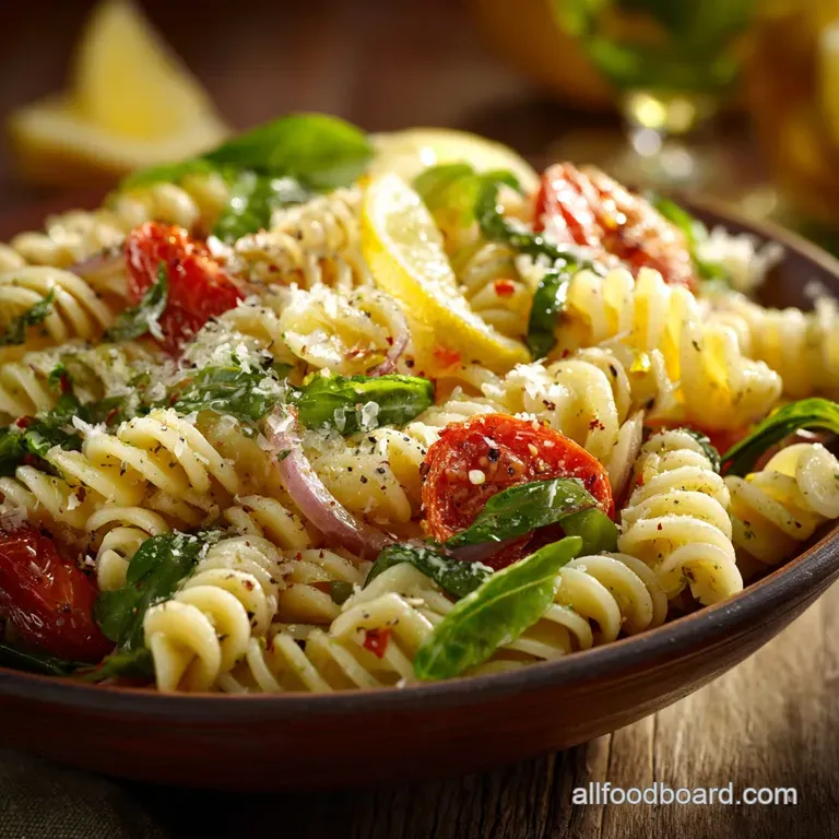 Pasta Salad the Great British Summer Picnic Recipe with Zesty Lemon Dressing presentation