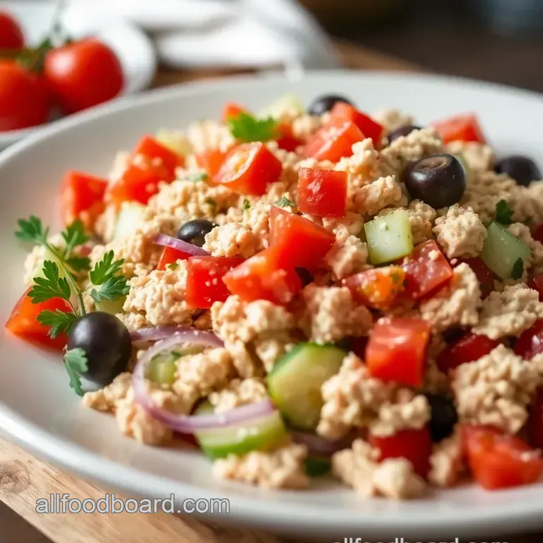 Zesty Mediterranean Tuna Salad presentation
