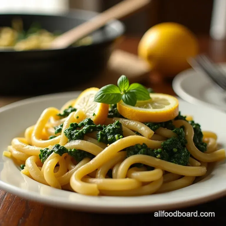 Zesty OnePot Lemon Spinach Pasta Dinner in a Flash presentation