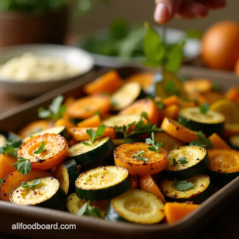 Zesty Oven Roasted Zucchini and Squash presentation