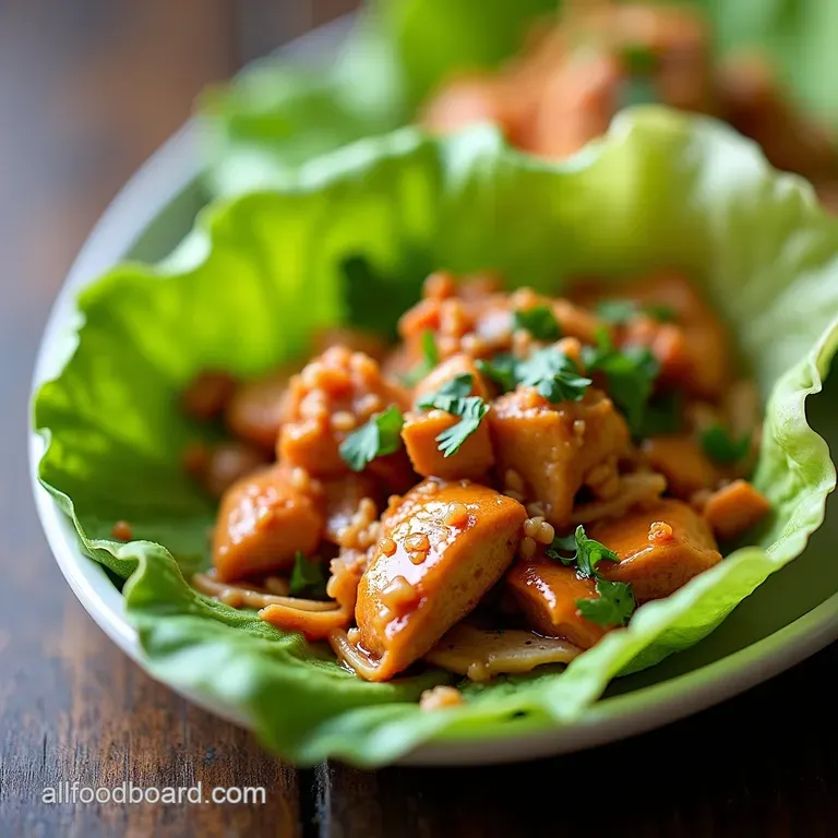 Easy Thai Chicken Lettuce Wraps with Zesty Sauce Lighter Than Air Thai Chicken Lettuce Wraps with Zesty Nuoc Cham Dressing