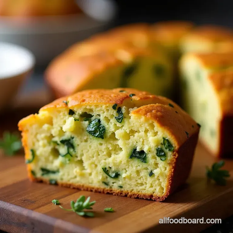 Zesty Zucchini Cheddar Quick Bread with Green Onion Punch presentation