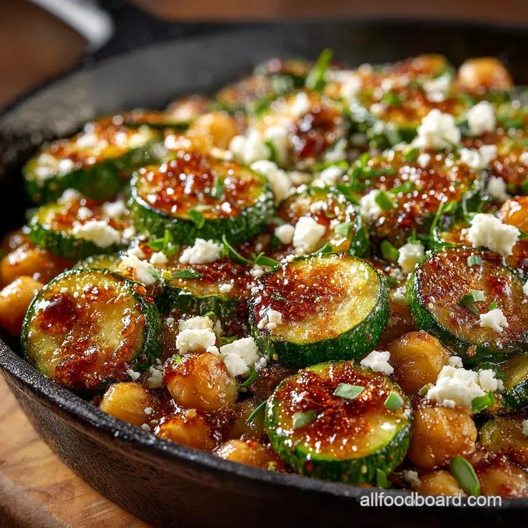 Zesty Zucchini Chickpea Skillet with Feta Crumble