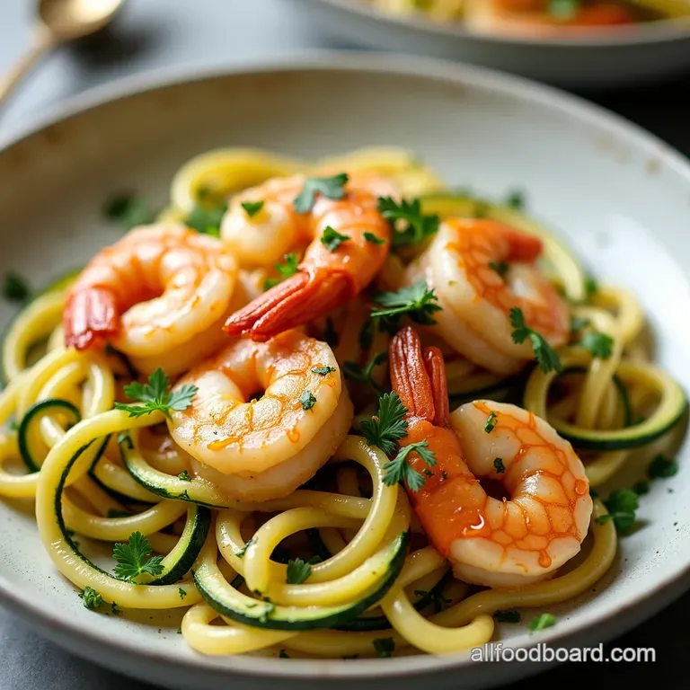 Zesty Zucchini Noodle Shrimp Scampi