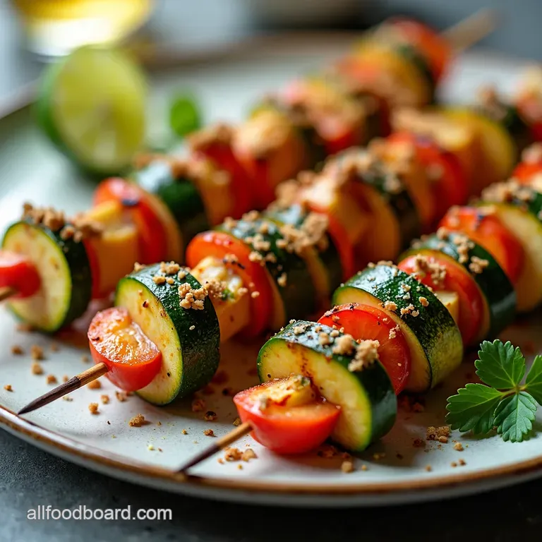 Zesty Zucchini Skewers with a SrirachaKissed Glaze